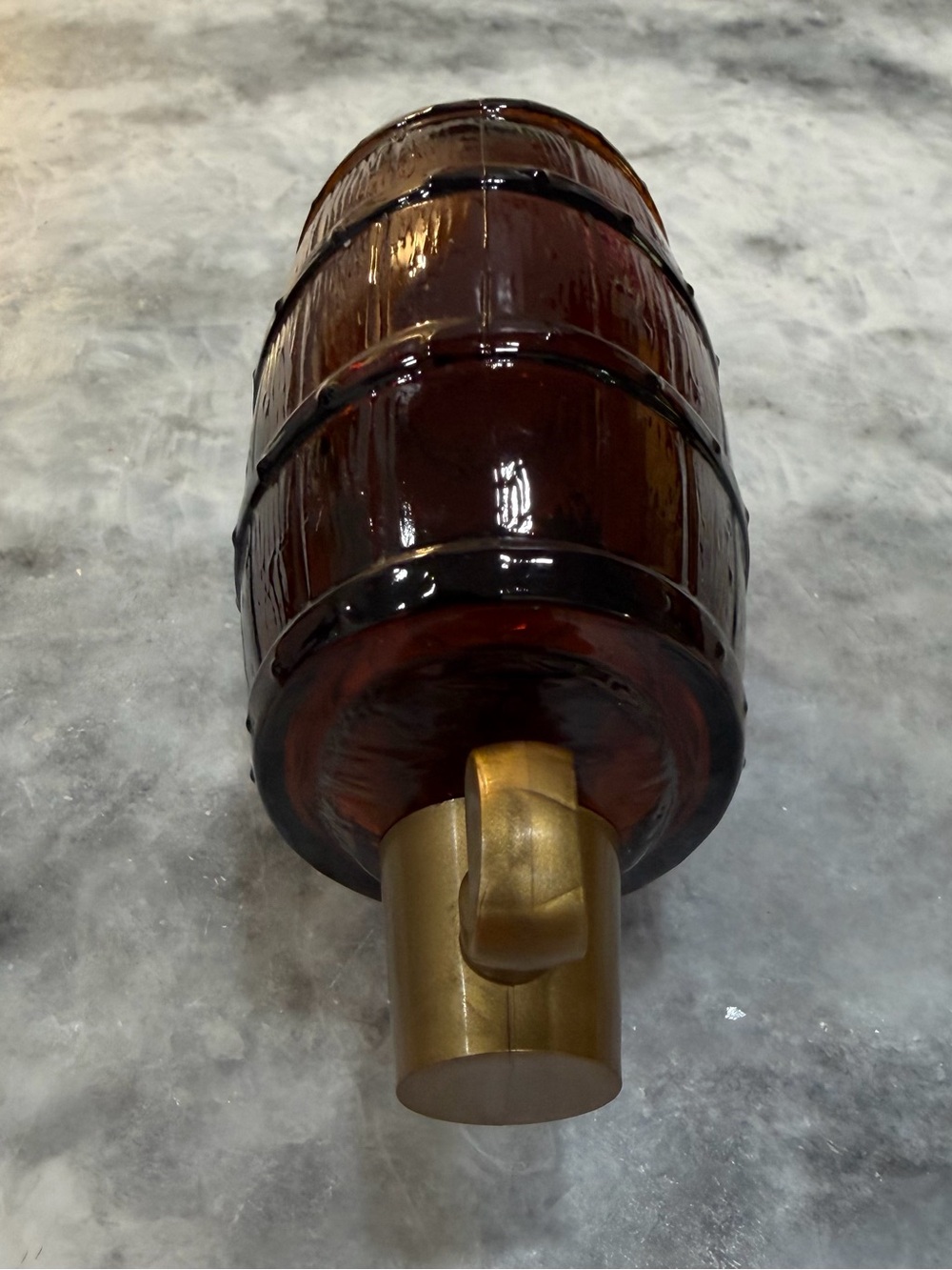 Avon Amber Glass Barrel Beverage Dispenser